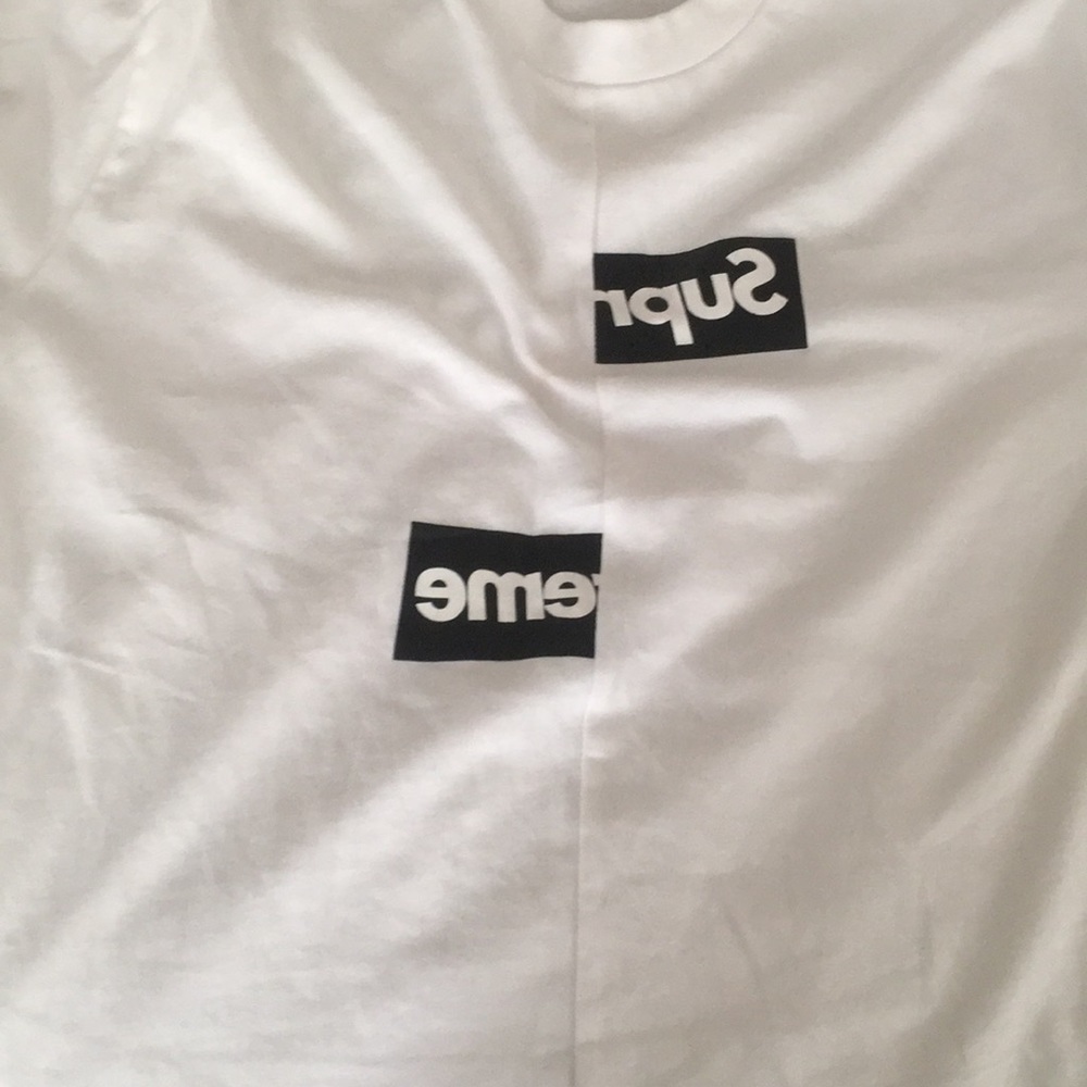 Comme des garçons x supreme split box logo tee